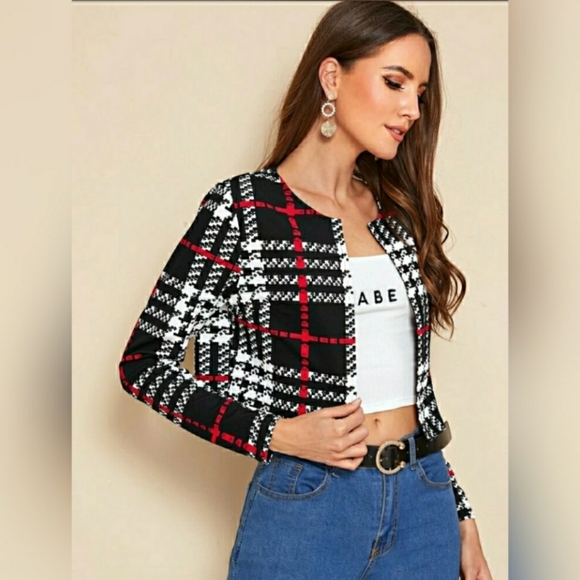 🎉HostPick🎉Pretty in Plaid Open Faced Jacket - Picture 2 of 5